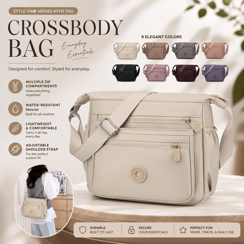 [Buy One Get One Free] Premium Everyday Multi-Compartment Crossbody Bag